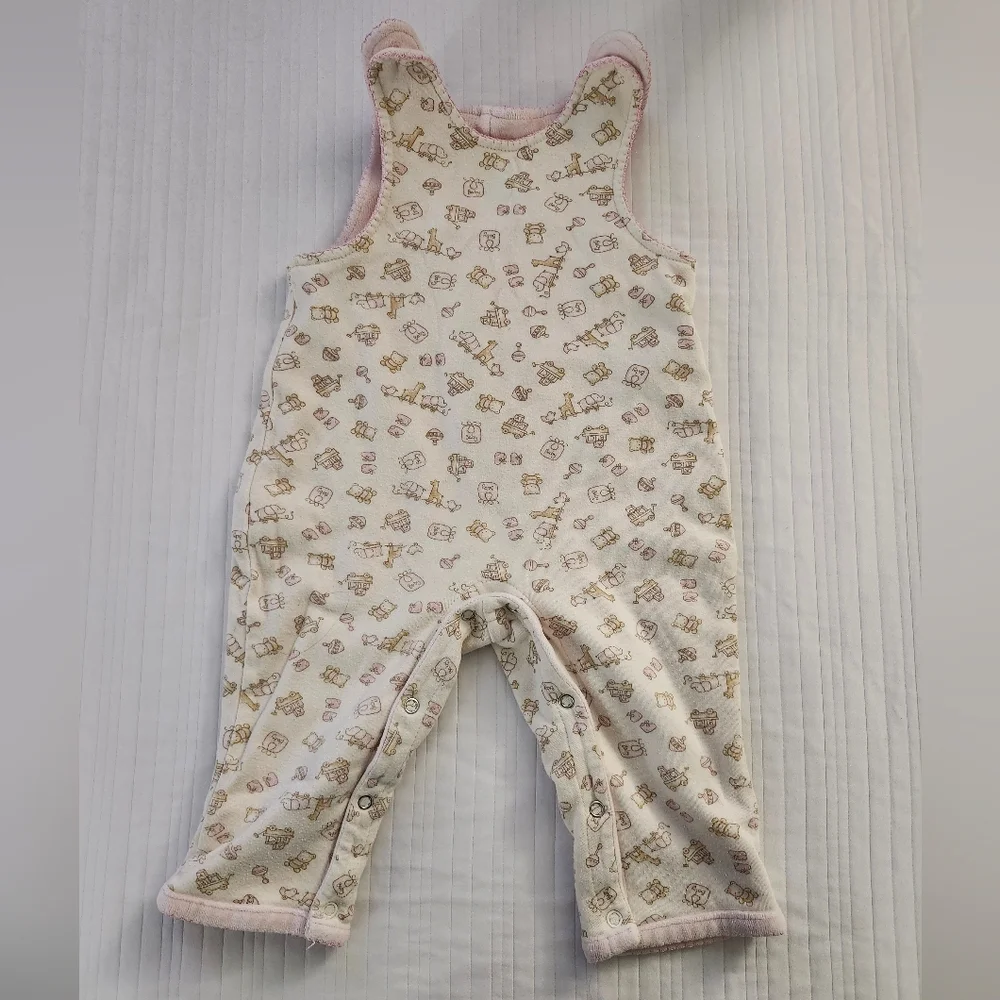 The Children's Place Cream Baby Romper with Bear Print